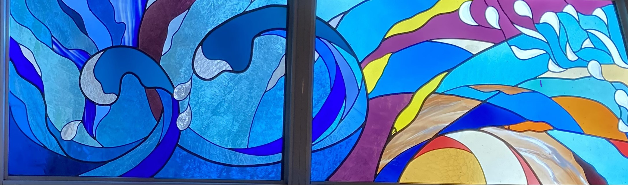blue stain glass